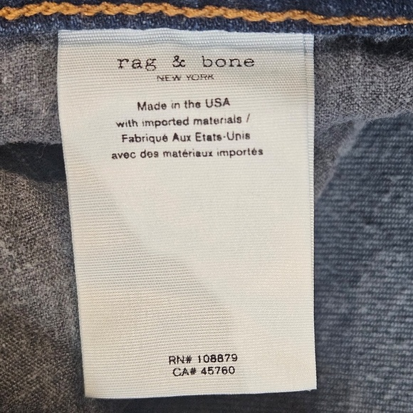 Rag & Bone Jeans Womens 26 Blue Denim Dre Low-Rise Made‎ in USA Slim Boyfriend - Picture 4 of 12